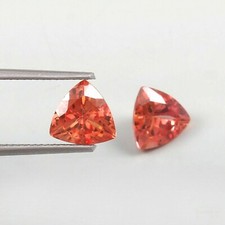 4.4 CT Natural Ceylon Padparadscha Sapphire Loose Trillion Gemstone Pair 8x8 MM