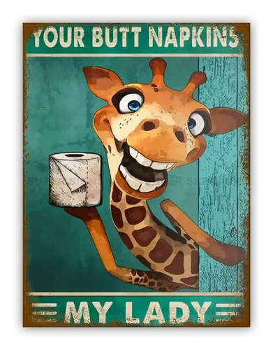 Funny giraffe butt napkins - ", "