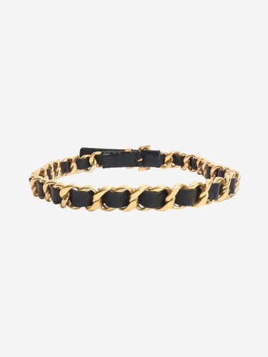 Chanel black chain and leather - black,