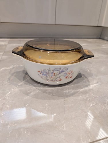 Pyrex blue iris casserole - pyrex,