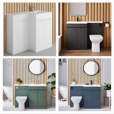 Vanity Unit Sink Basin Toilet Combined Furniture RH LH Hand 1100mm L Shape WC