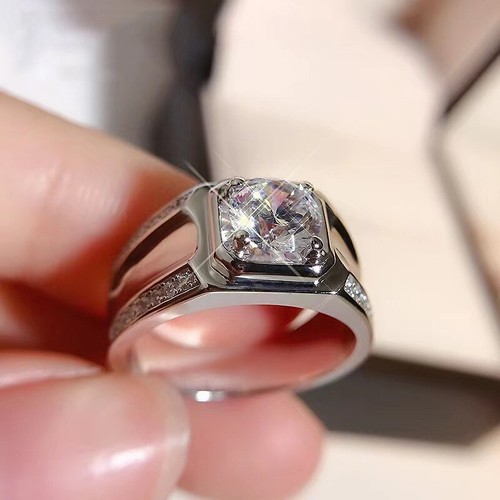 Mens silver ring diamond - mens,