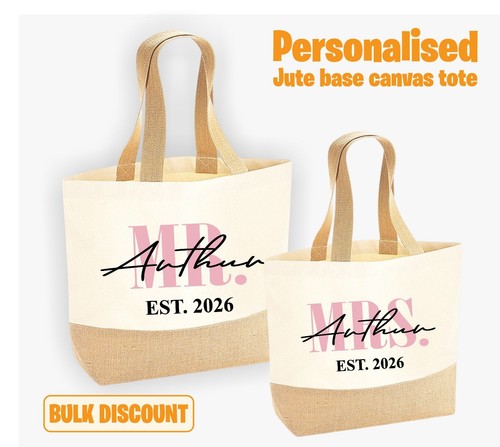 Personalised bride tote bag - personalised,