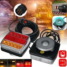 🔥 NEW 2X Magnetic LED Trailer Towing Lights Rear Tail Board Lamps 30m Cable