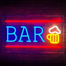 Neon Bar Sign Cocktail Sign LED Sign Beer Pub Man Cave Bar Sign OPEN Alcohol UK