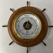 Vintage Barometer SB Shortland Smiths British Ships Wheel Nautical Barometer
