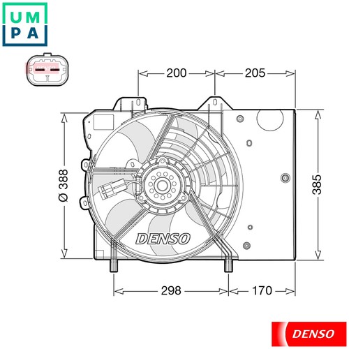 Fan engine cooling der21024 - fan,