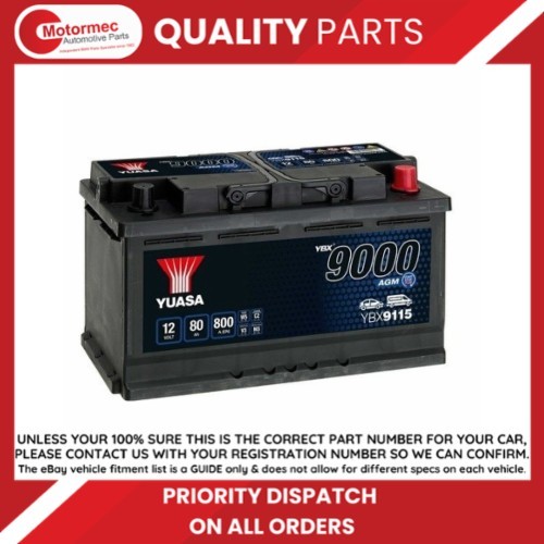 Yuasa ybx9115 12v 80ah 800a - yuasa,
