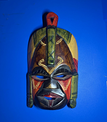 Hand carved painted wood - painted,