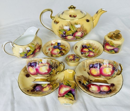 Aynsley orchard gold tea - orchard, set
