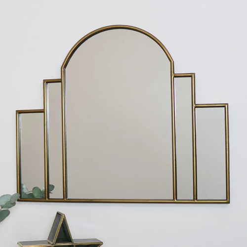 Large gold art deco arch - art, fan