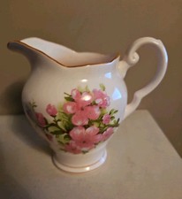 Vintage Tuscan Pink Floral Milk / Cream Jug 11 cm High