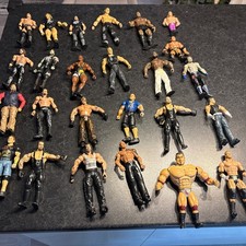 Job Lot of 25 WWF WWE TNA Wrestling Action Figures Mixed Brands 2010+ Pre-Owned 