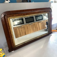 Antique walnut overmantel - walnut,
