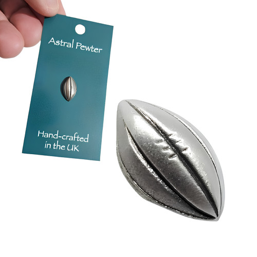 Rugby pin badge - badge, pewter