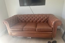 Chesterfield Plus Three Seater Sofa Genuine Vintage Leather