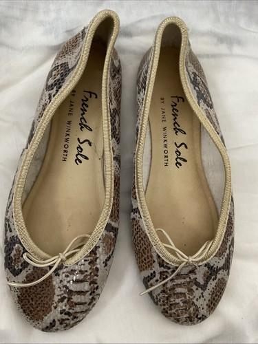 Womens french sole beige snake - french,