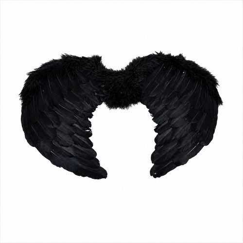 Black wings feather angel bird - black,