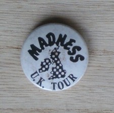 Madness UK Tour 1" Pin Badge Ska 2 Tone Skinhead Suggs