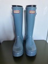 Hunter Original Tall Gloss Junior Wellington Boots Blue UK 5 / EU 38 / US 6-7