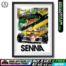 AYRTON SENNA FORMULA ONE F1 Wall Art Picture Poster Print BUY 2 GET 2 FREE