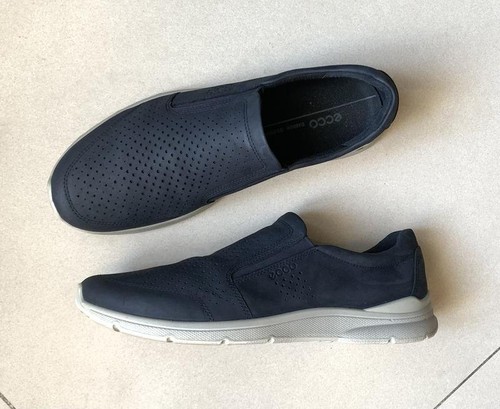 Men ecco heels navy leather - navy,