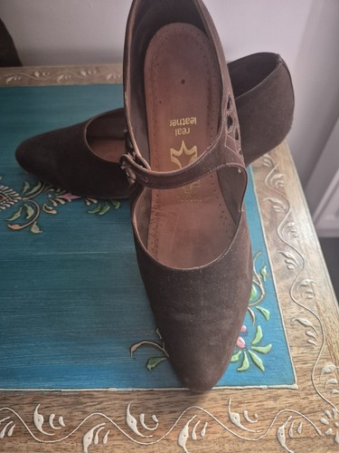 Genuine art deco brown suede - deco,