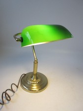Banker's Lamp Vintage Gold Colour Green Lampshade