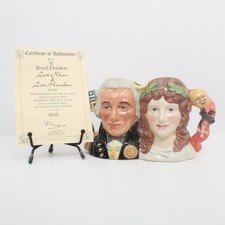 Royal Doulton Lord Nelson Lady Hamilton Small Toby Jug Set Ltd Ed 232/1500 4"