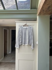 & Other Stories Cream And Black Breton Top Size S. Wider Sleeve Style