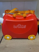 Trunki Suitcase Red/Yellow  Sit-and-Ride Hard Case -  with Strap and Key
