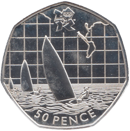 Silver 50p coin - silver,