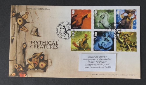 2009 fdc mythical creatures - gb,