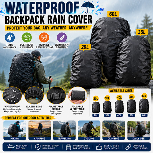 Waterproof backpack rain - waterproof, cover