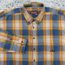 Ajungilak Shirt Men’s XXL Tartan Plaid Long Sleeve Button Up Rolltab Sleeve RARE