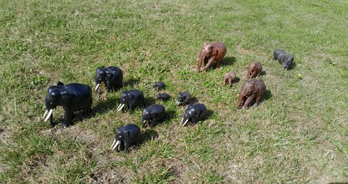 Vintage ebony elephants - vintage,