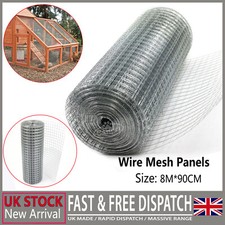 8-40M Galvanised Welded Wire Mesh Panels Chicken Run Rabbit Hutch Pet Coop Fence