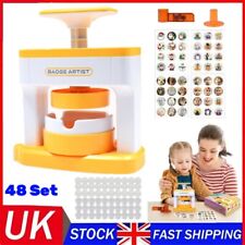 48 Set Pin Badge DIY Button Maker Brooch Pin Making Machine Starter Kids Gifts