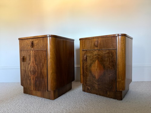 Pair 1930s art deco burr - pair,