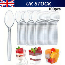Disposable Clear Plastic Spoons Table Heavy Duty Plastic Cutlery Spoons Reusable
