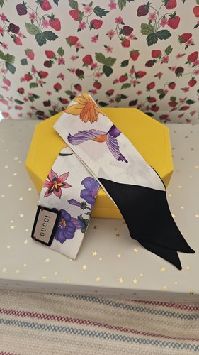 Gucci flora silk neck bow - neck,