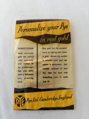 Vintage pye ltd cambridge real - ltd,
