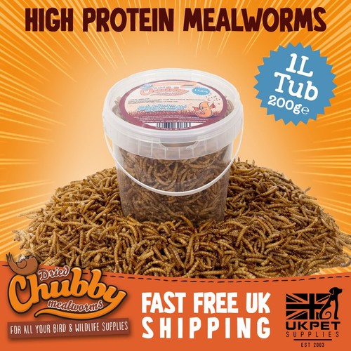 Premium chubby dried mealworms - chubby,