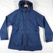Musto Waterproof Hooded Parka Jacket Coat Womens UK Size 18 Navy Outdoor Sailing