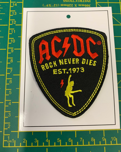 Rock never dies logo - ac/dc,