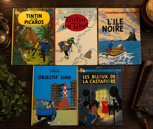 Vtg lot french tintin hergé - french,