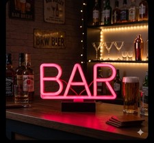 Neon Effect 'BAR' Sign -
