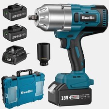 Seesii 1300NM Torque 1/2'' Impact Wrench Truck Cordless 2PCS Battery Impact Gun