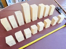 16no English boxwood chess piece billets quarter sawn