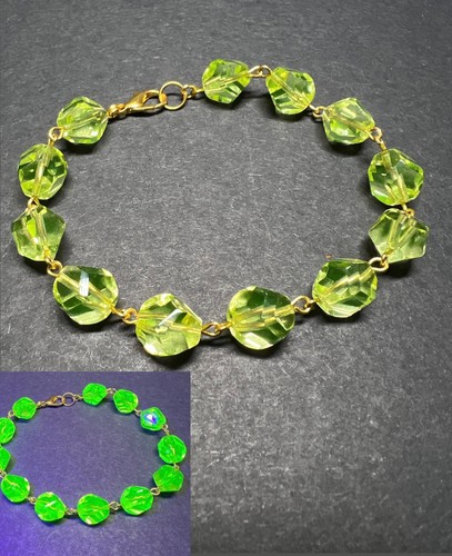 Uranium vaseline glass beaded - uranium,